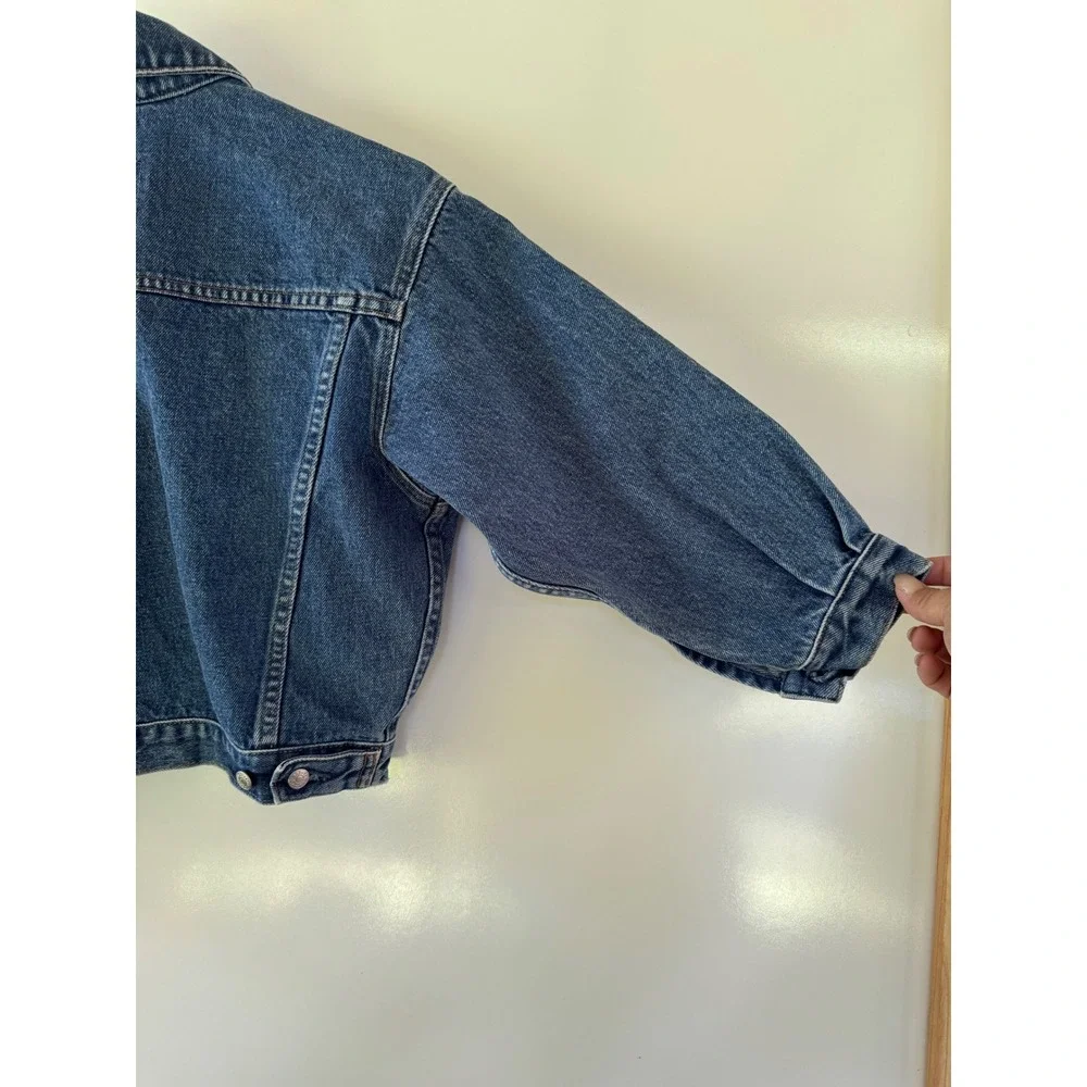 GAP Denim Kids Small Blue Trucker Jacket Medium Wash Cotton Button Front Vintage